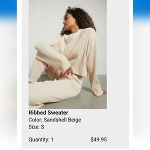 Ribbed cream sweater